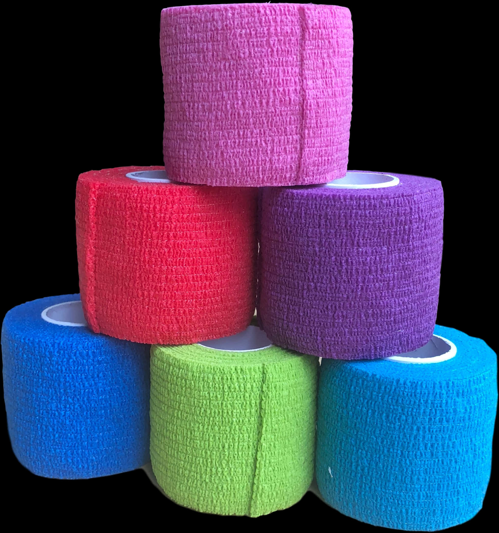 Colorful Medical Bandage Rolls PNG Image