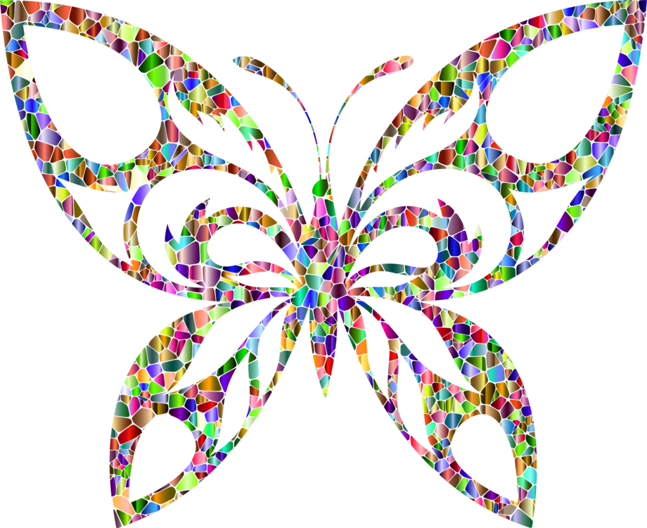 Colorful_ Mosaic_ Butterfly_ Wings PNG Image