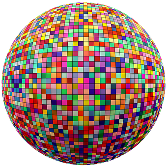 Colorful Mosaic Sphere PNG Image