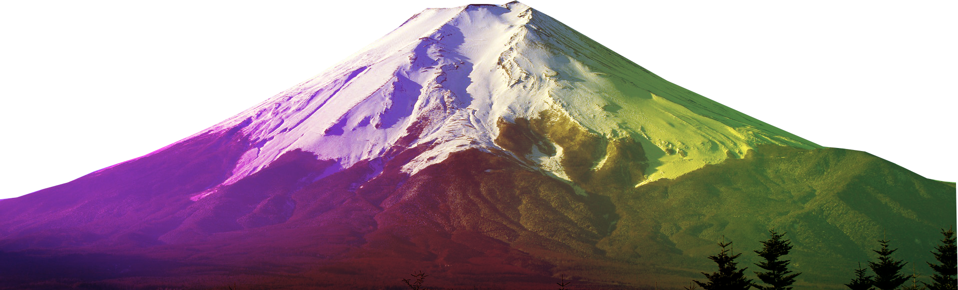 Colorful Mount Fuji Peak PNG Image