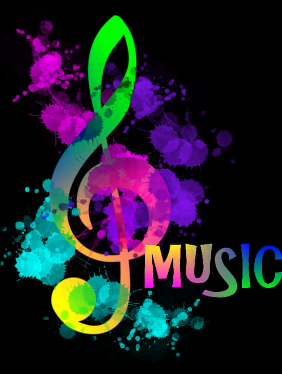 Colorful Music Note Splash PNG Image