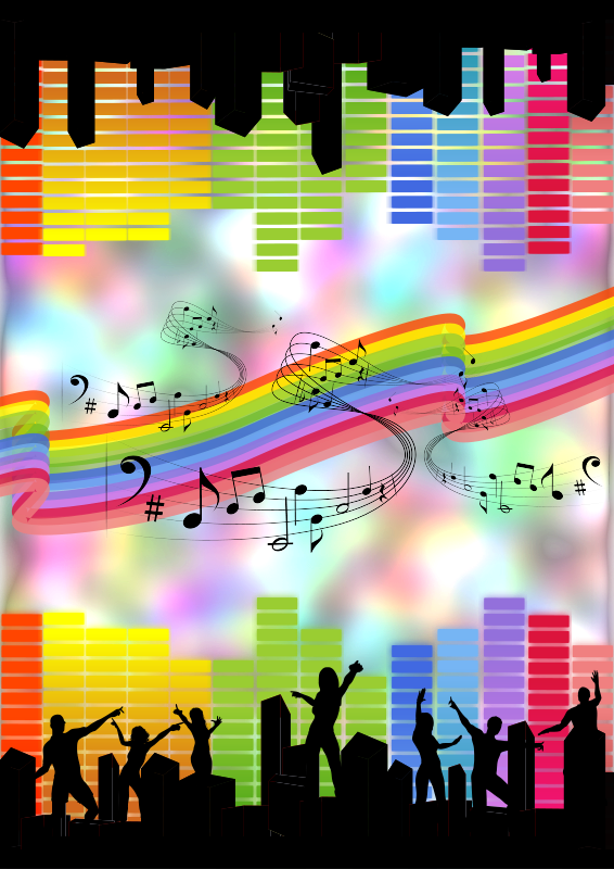 Colorful Musicand Dance Party PNG Image