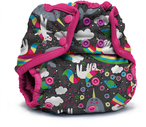 Colorful Narwhal Cloth Diaper PNG Image