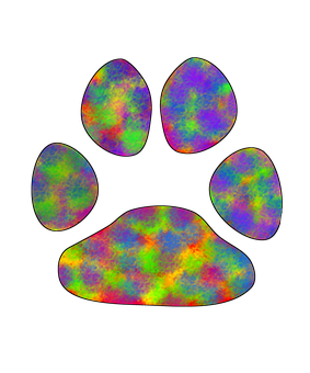 Colorful_ Nebula_ Paw_ Print PNG Image