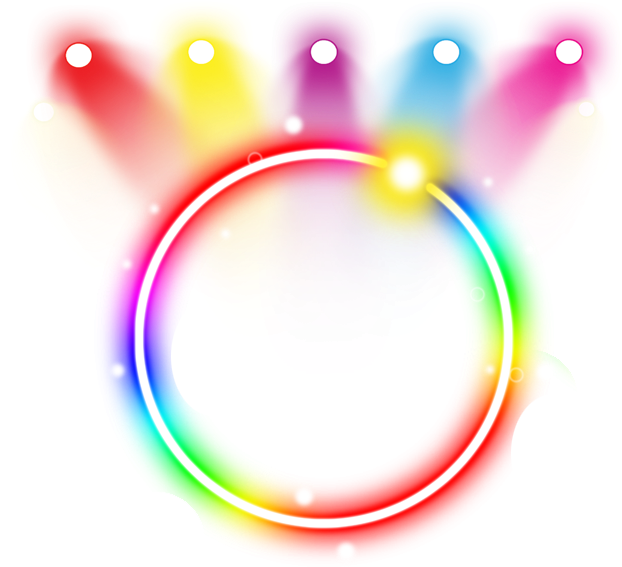 Colorful_ Neon_ Lights_ Circle PNG Image