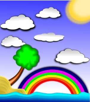 Colorful Nighttime Rainbow PNG Image