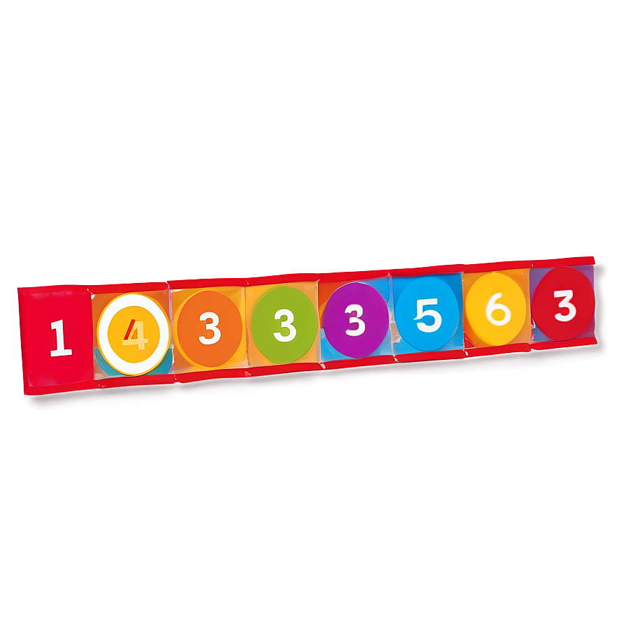 Colorful Number Line For Preschool Png Qni PNG Image