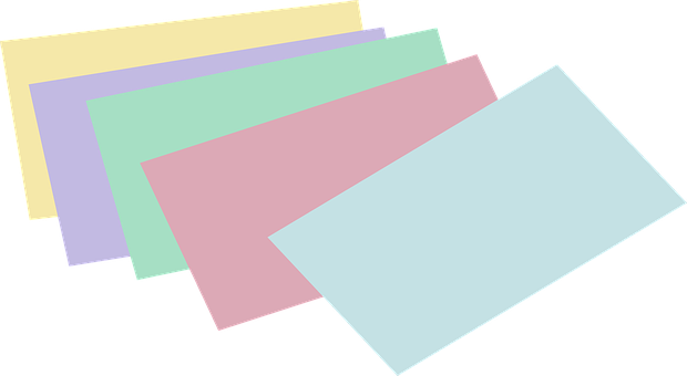 Colorful Office Paper Sheets PNG Image