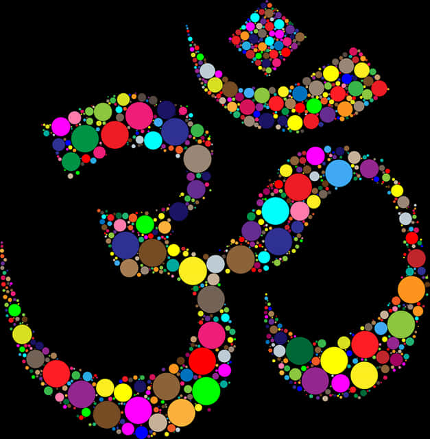 Colorful Om Symbol Circle Pattern PNG Image