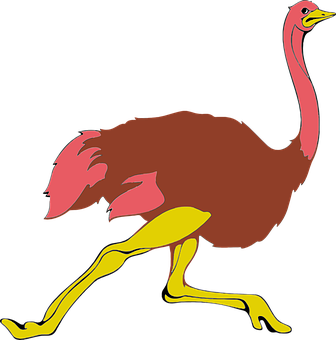 Colorful_ Ostrich_ Cartoon_ Vector PNG Image