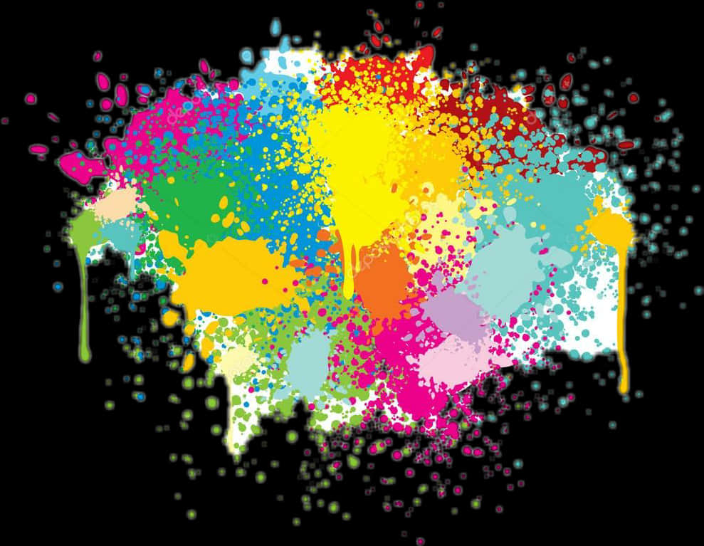 Colorful Paint Splash Explosion PNG Image