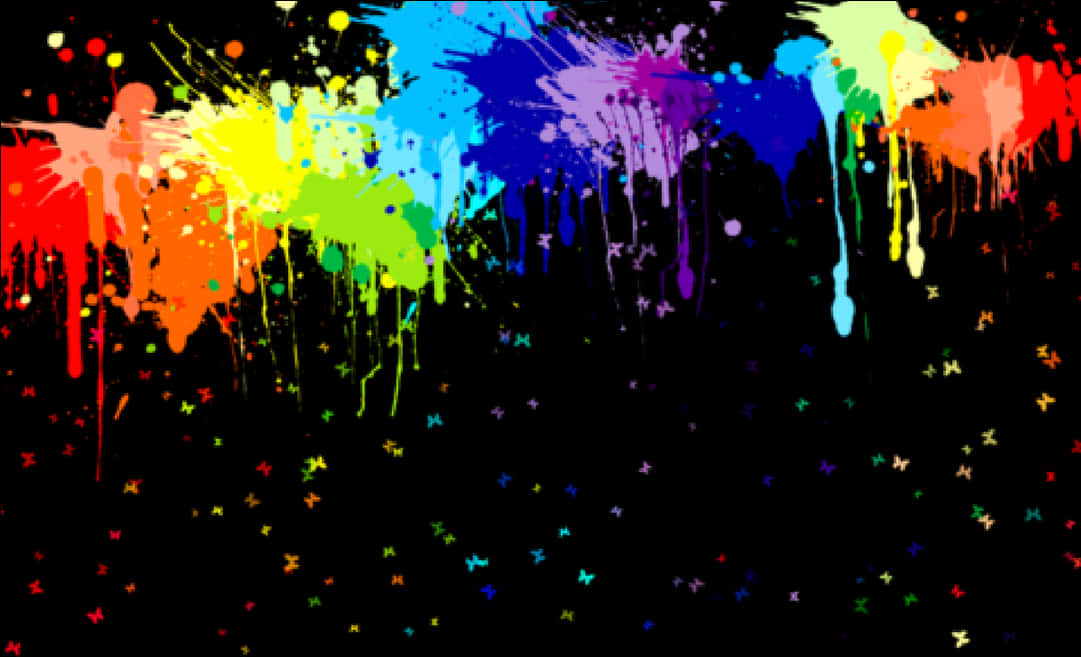 Colorful Paint Splatteron Black Background.jpg PNG Image