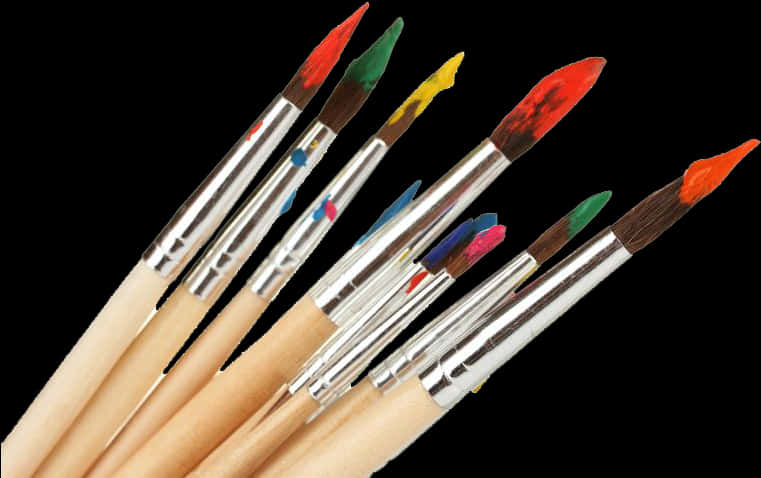 Colorful Paintbrush Tips PNG Image