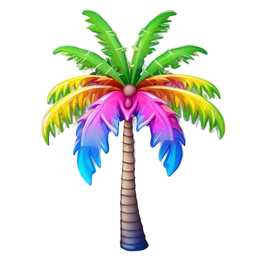 Colorful Palm Tree Emoji Png 06272024 PNG Image