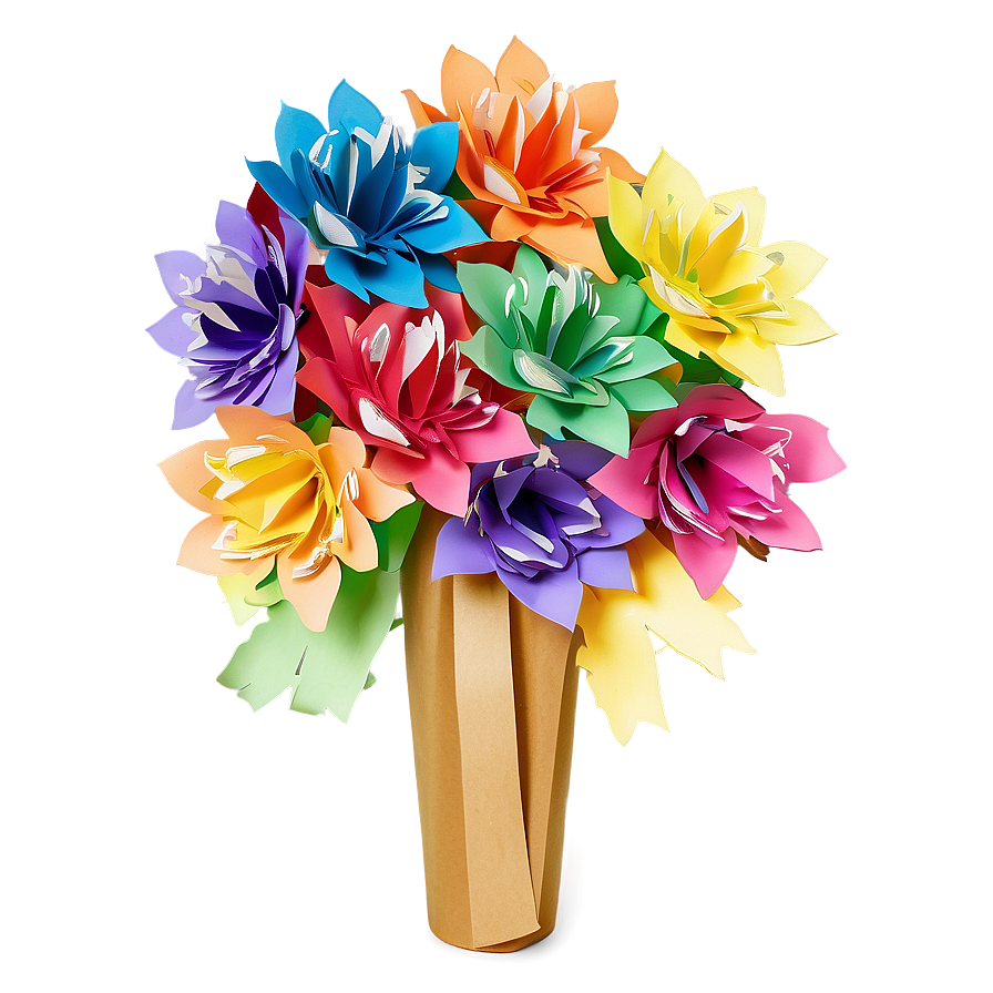 Colorful Paper Bouquet Png Vtu PNG Image