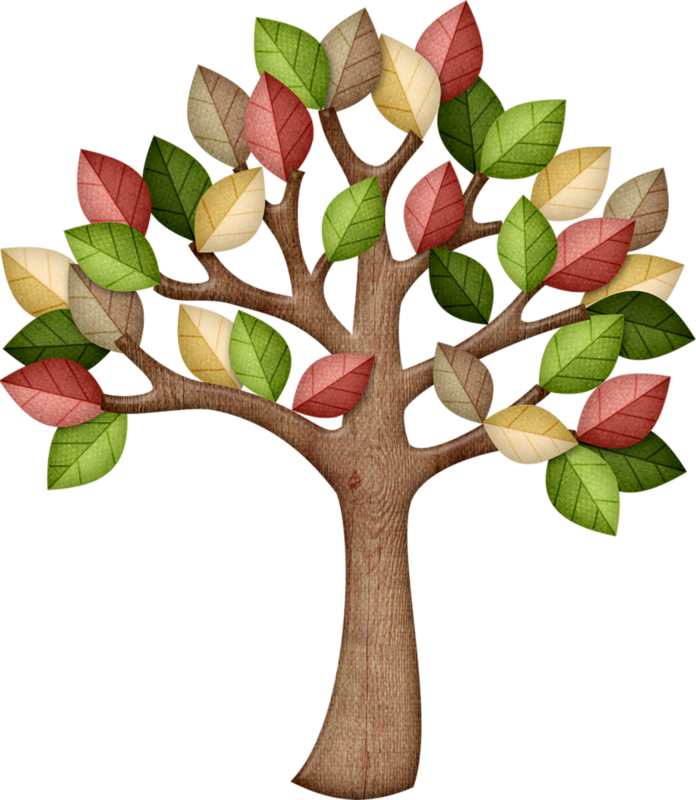 Colorful Paper Craft Tree PNG Image