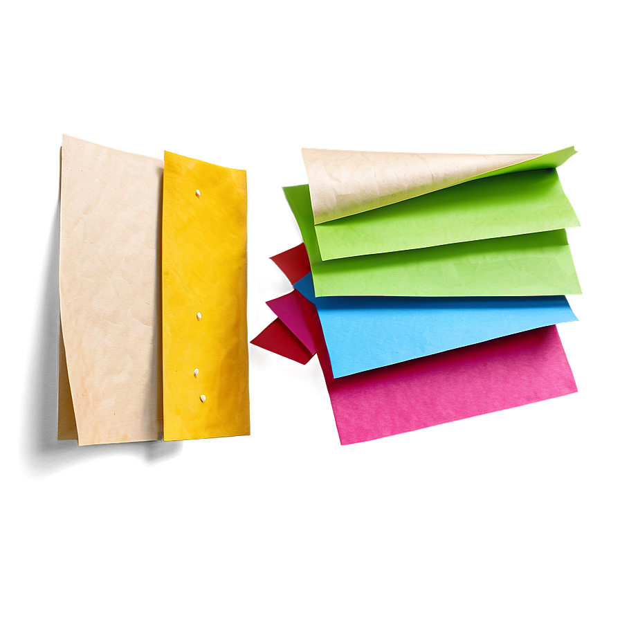 Colorful Paper Note Pieces Png Bqp PNG Image