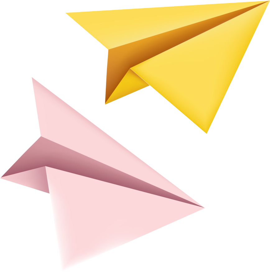 Colorful Paper Planes Illustration PNG Image