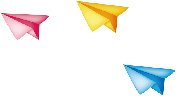 Colorful Paper Planes Vector PNG Image