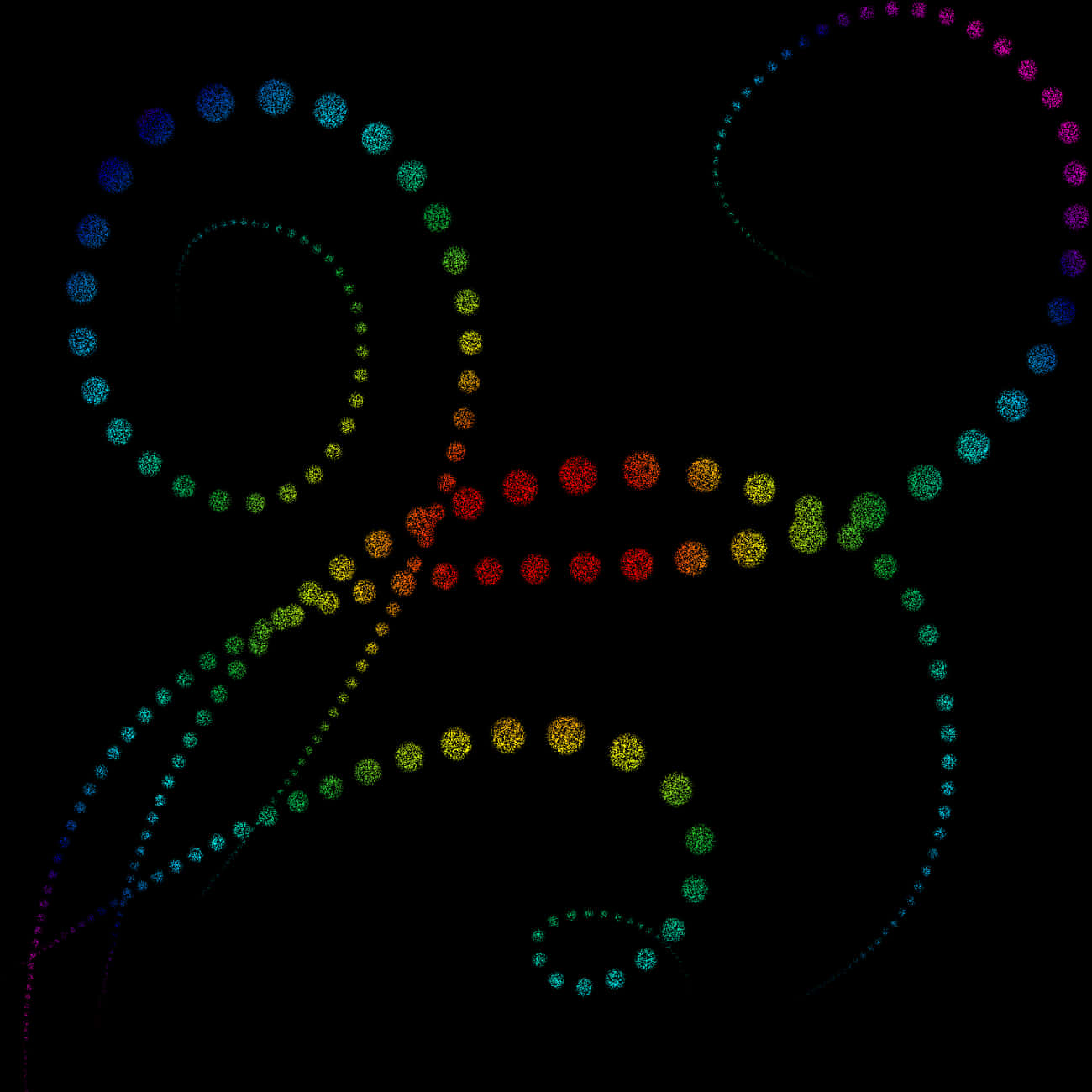 Colorful Particle Swirls PNG Image