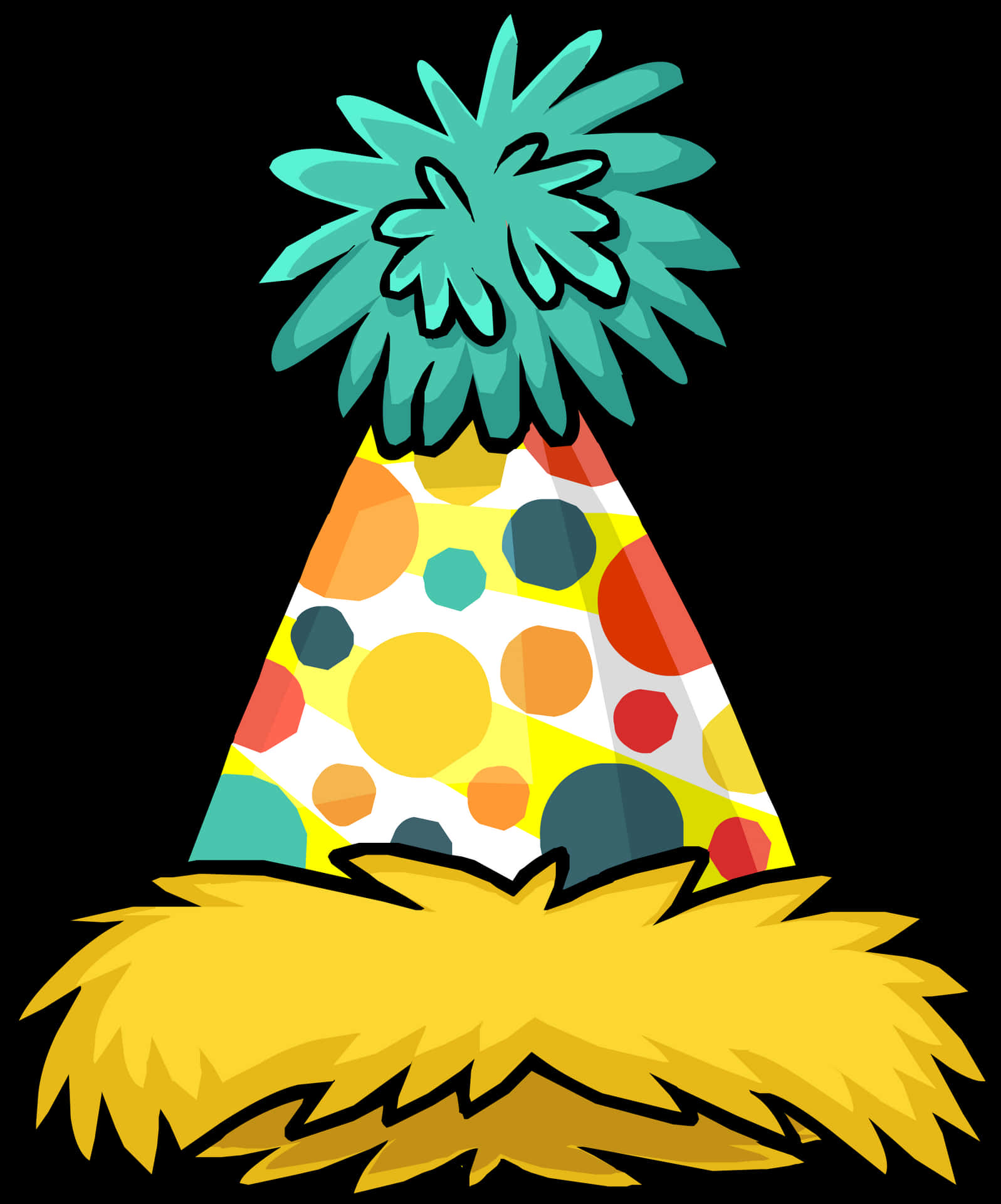 Colorful Party Hat Illustration PNG Image