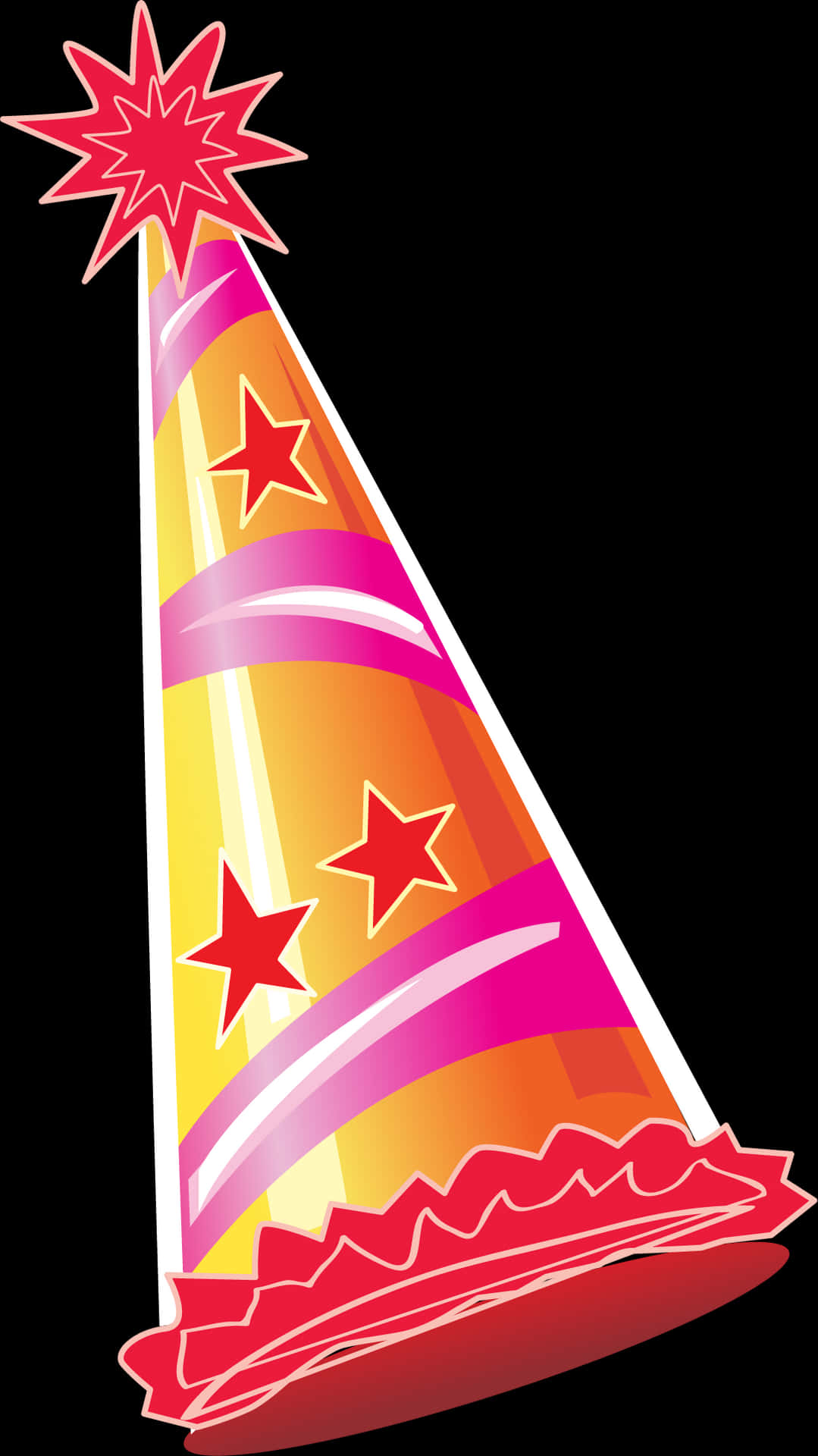 Colorful Party Hat Illustration PNG Image