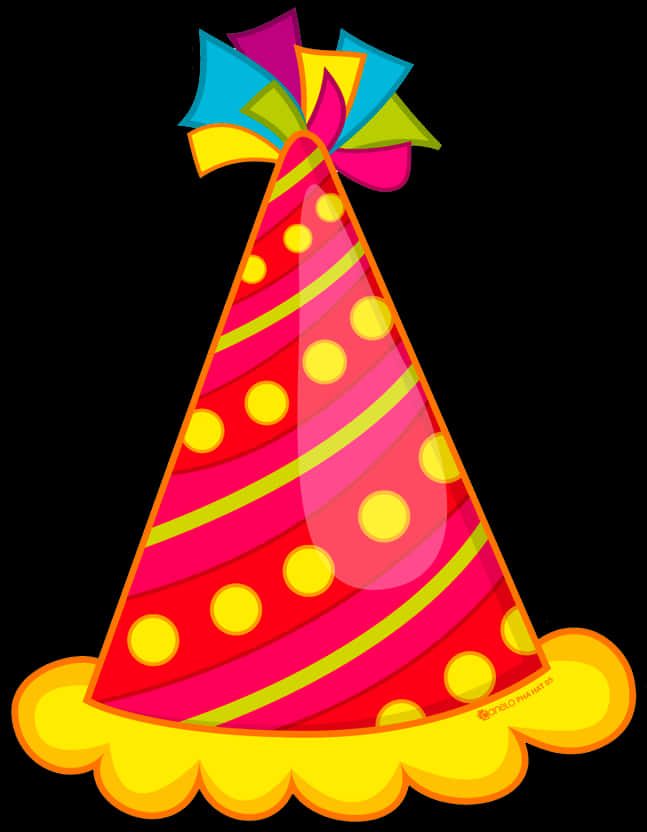 Colorful Party Hat Illustration PNG Image