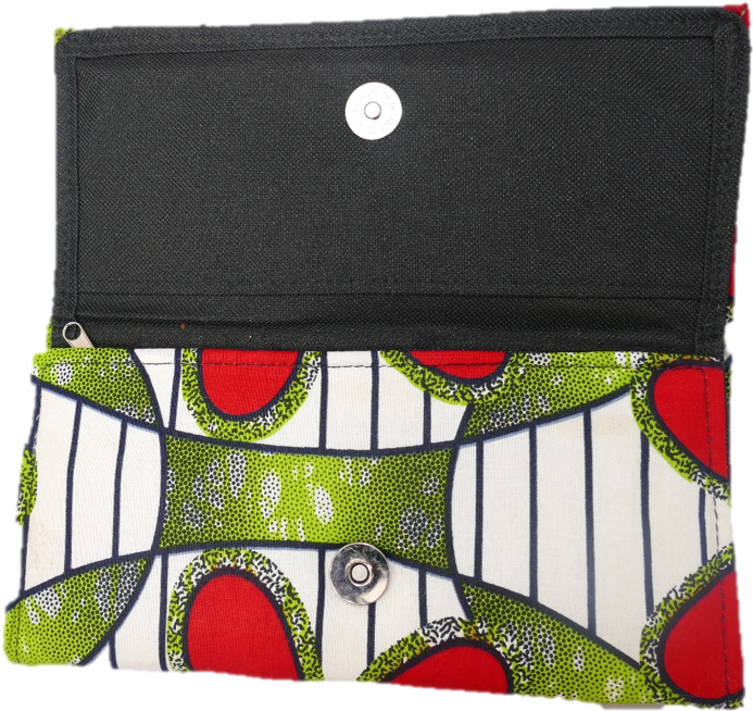 Colorful Patterned Fabric Wallet PNG Image