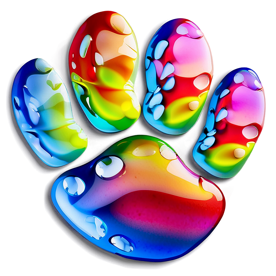 Colorful Paw Print Design Png 23 PNG Image