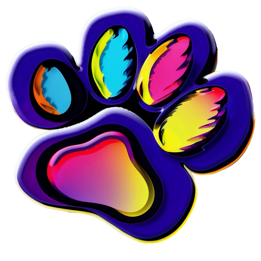 Colorful Paw Prints Png 37 PNG Image