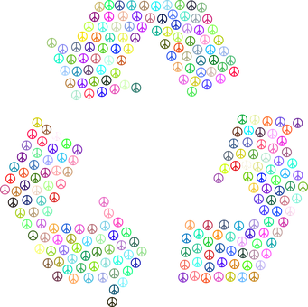 Colorful Peace Sign Arrows PNG Image