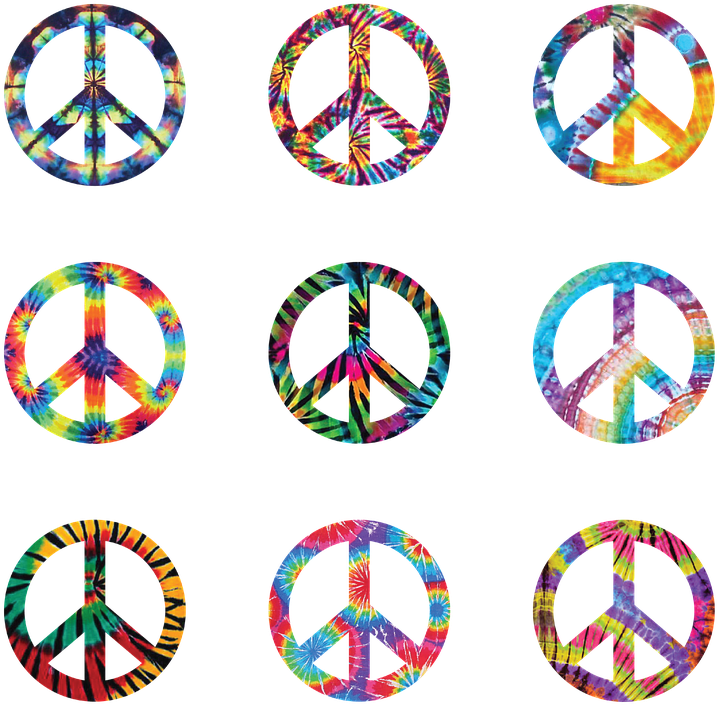 Colorful Peace Symbols Collection PNG Image