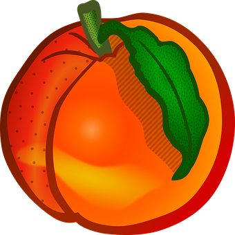 Colorful Peach Illustration PNG Image