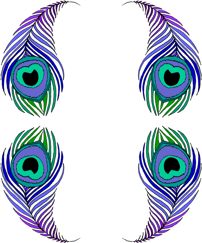 Colorful Peacock Feathers Artwork PNG Image