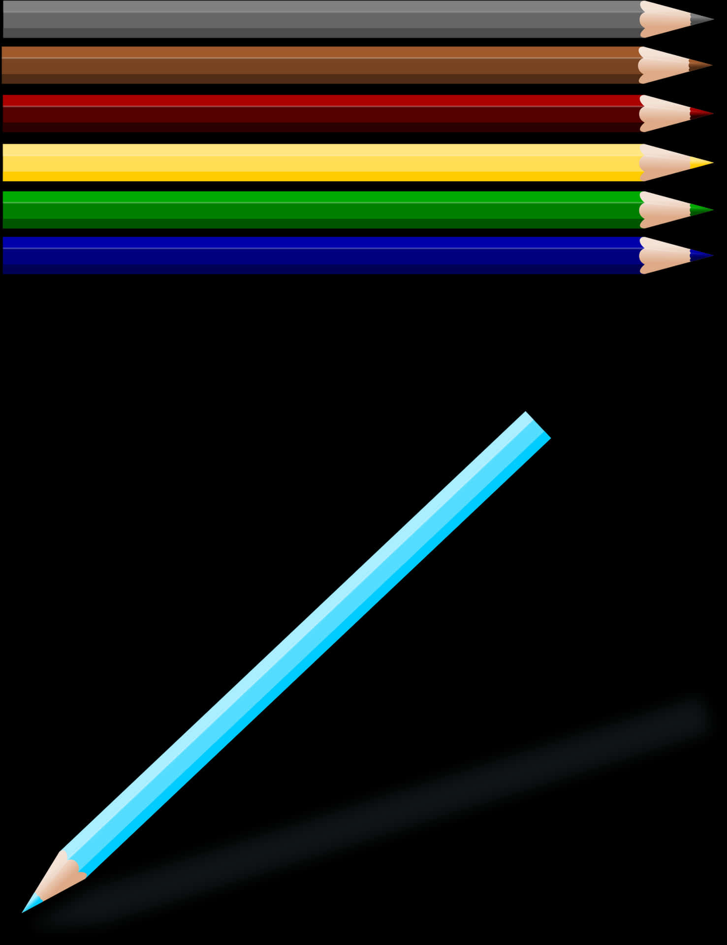 Colorful Pencils Arrangement PNG Image