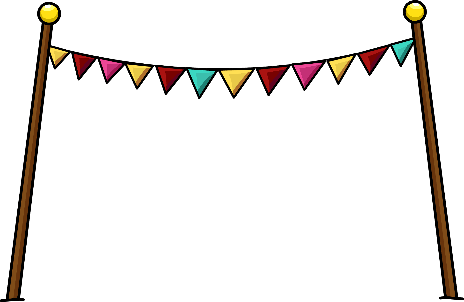 Colorful Pennant Banner Illustration PNG Image