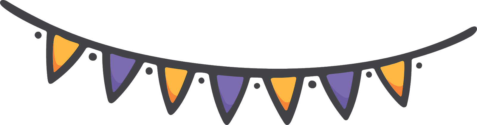 Colorful Pennant Banner PNG Image