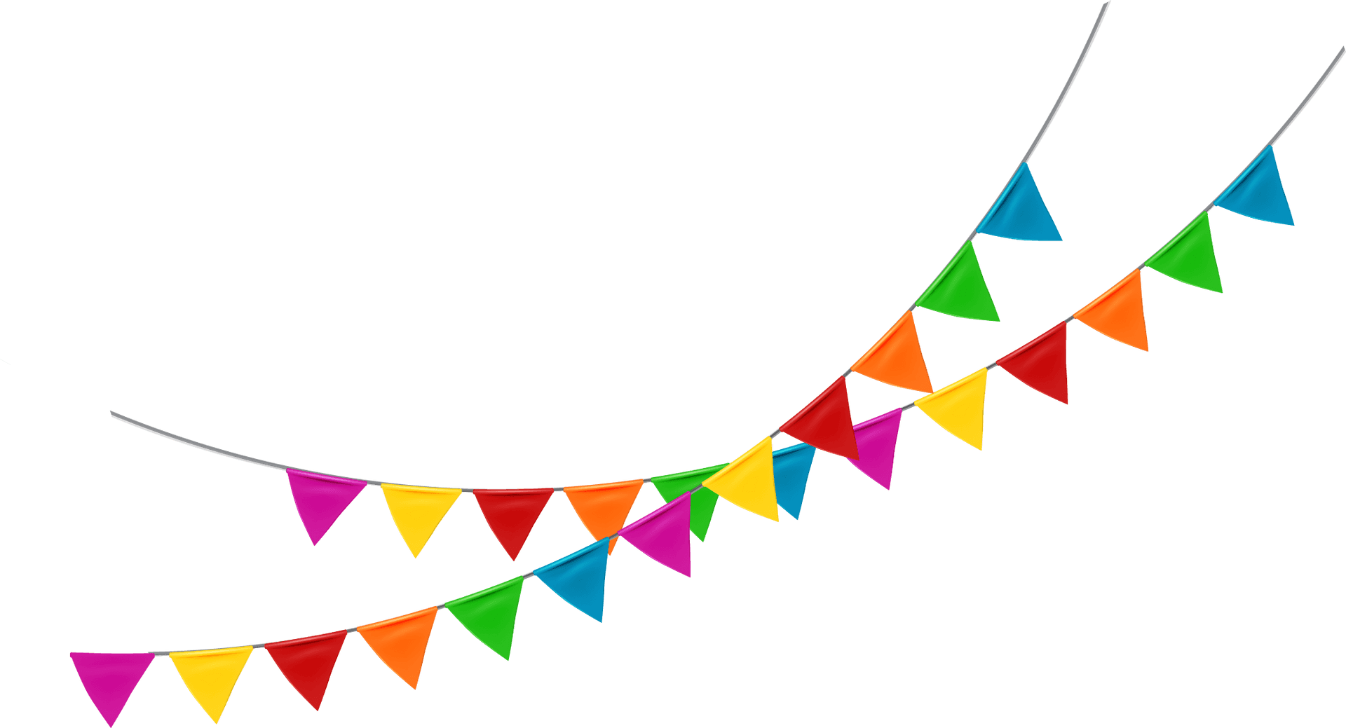 Colorful Pennant Bannerson Gray Background PNG Image