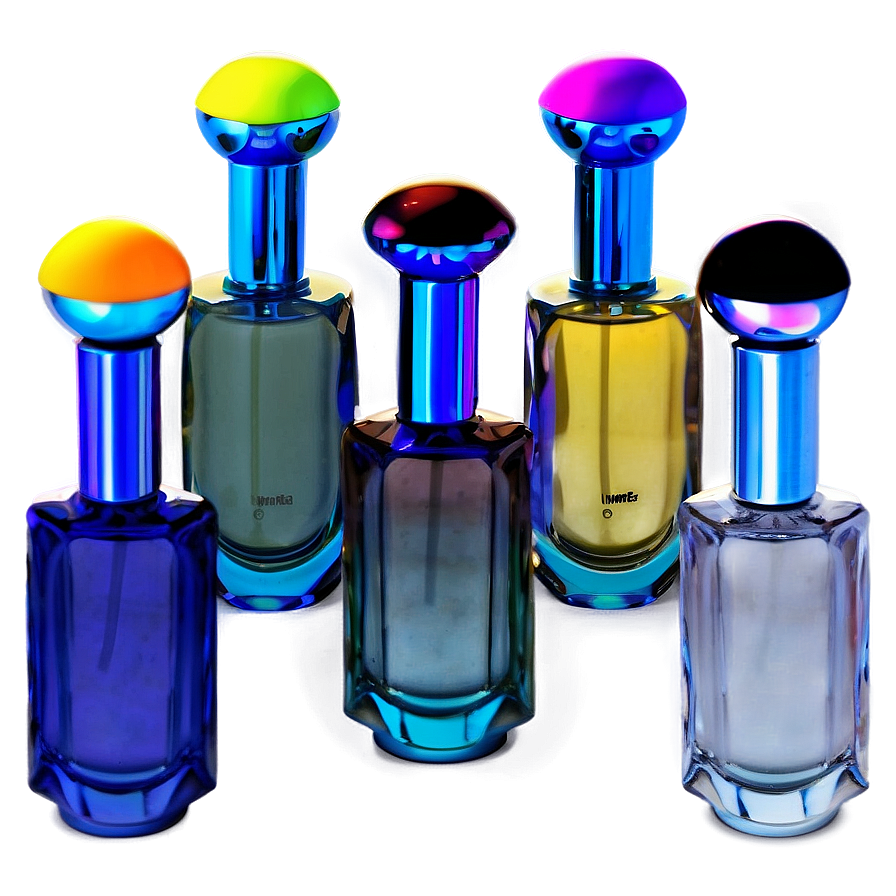 Colorful Perfume Bottle Set Png 5 PNG Image