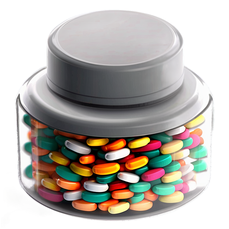 Colorful Pill Bottle Png Gkf24 PNG Image