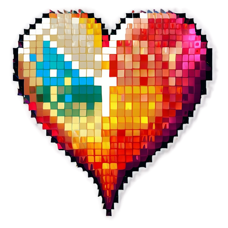 Colorful Pixel Heart Png 05252024 PNG Image