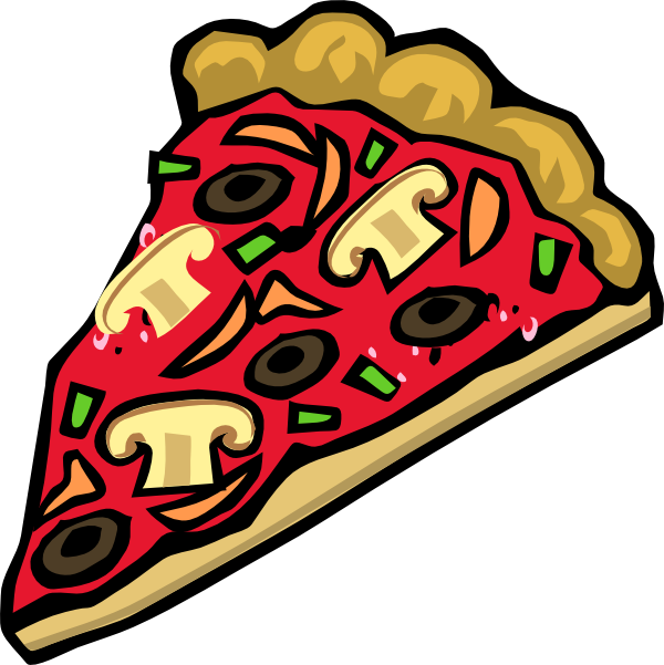 Colorful Pizza Slice Clipart PNG Image