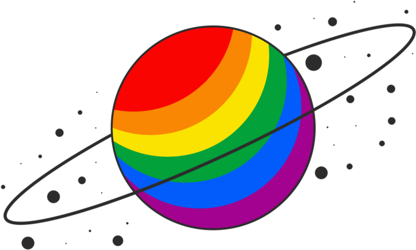 Colorful Planet Space Illustration PNG Image