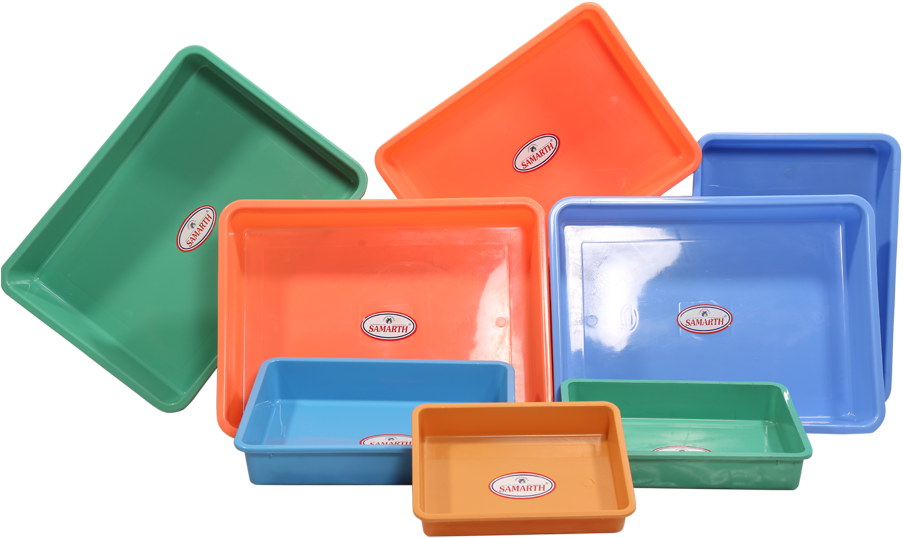 Colorful Plastic Buckets Collection PNG Image