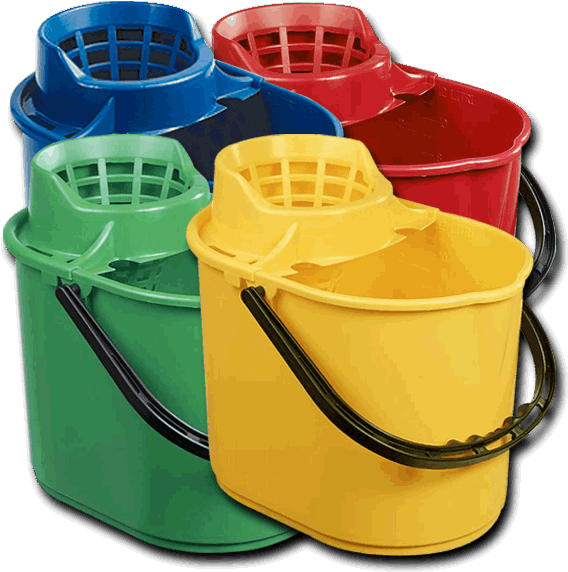 Colorful Plastic Buckets With Lids PNG Image