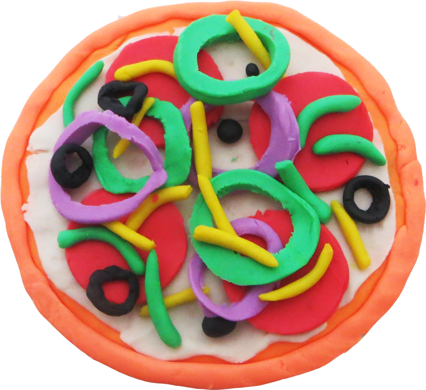 Colorful Playdough Pizza Creation PNG Image