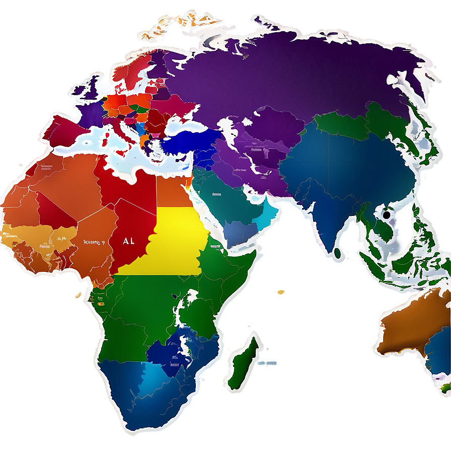 Colorful Political World Map Png Ppi PNG Image