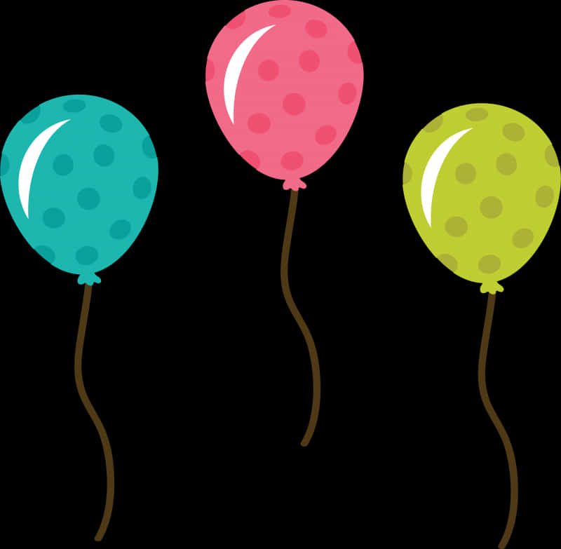 Colorful_ Polka_ Dot_ Balloons PNG Image