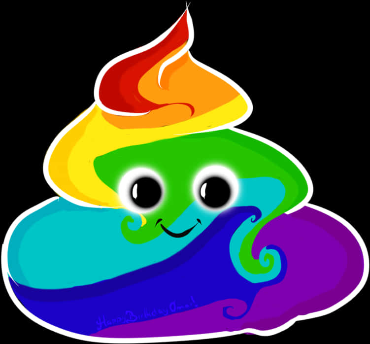 Colorful_ Poop_ Emoji_ Artwork PNG Image