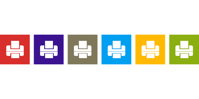 Colorful_ Printer_ Icons_ Set PNG Image